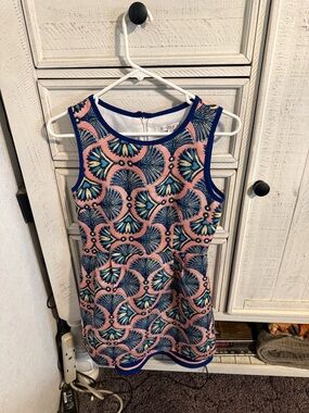 Joy Joy Pink Sleeveless Mini Dress with Navy Blue Trim
